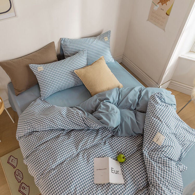 boogzel home aesthetic plaid bedding set