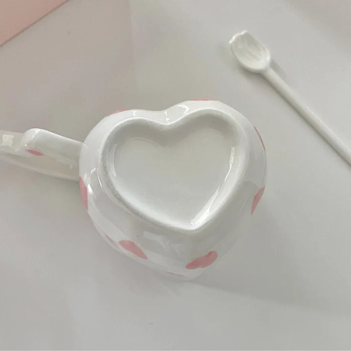 heart shaped ceramic mug