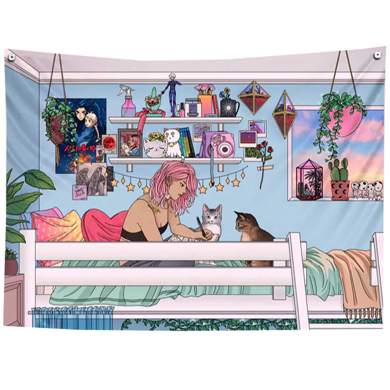 anime room wall tapestry boogzel home