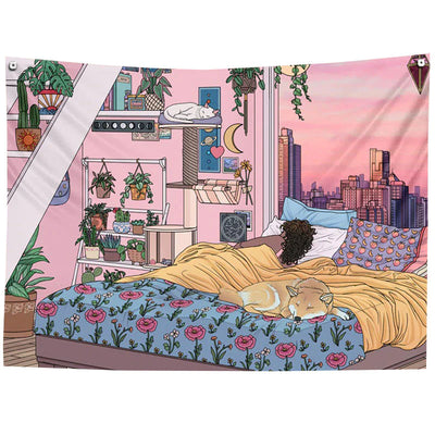 anime room wall tapestry boogzel