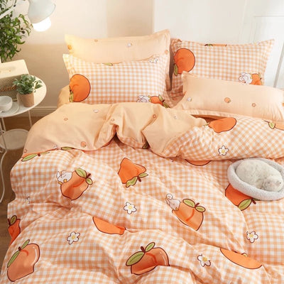 boogzelhome aesthetic peaches bedding set