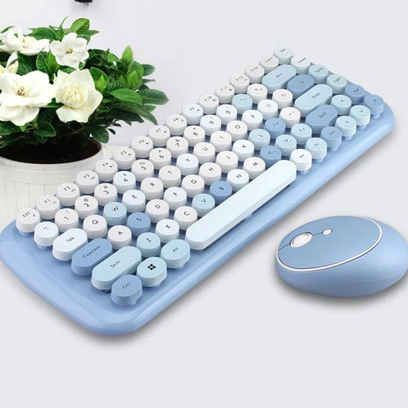 boogzel home aesthetic blue cottagecore keyboard and mouse