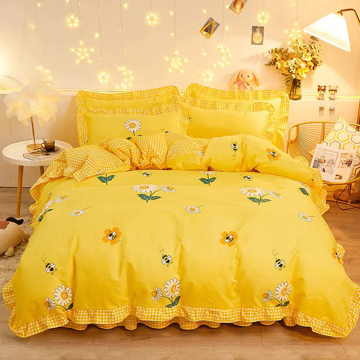 boogzel home honey bee aesthetic bedding set