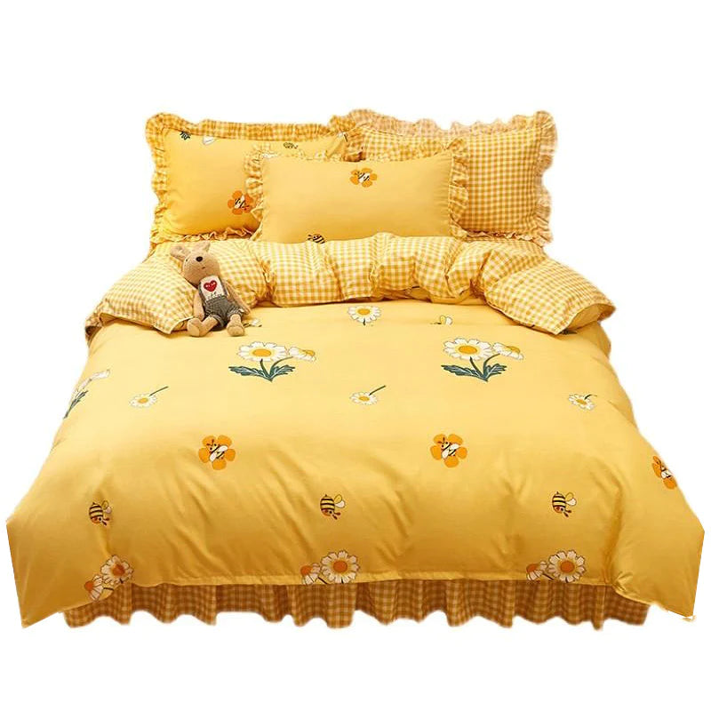 honey bee aesthetic bedding set boogzel home