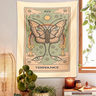 aesthetic moth tarot wall tapestry