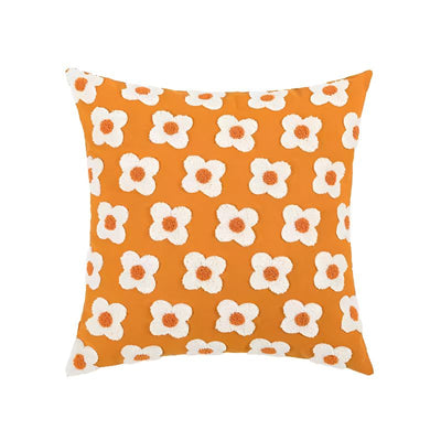 Chamomile Pattern Cushion Cover Orange