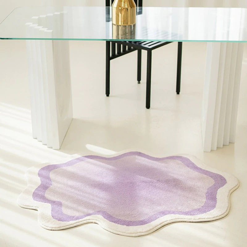 irregular blob pastel rug