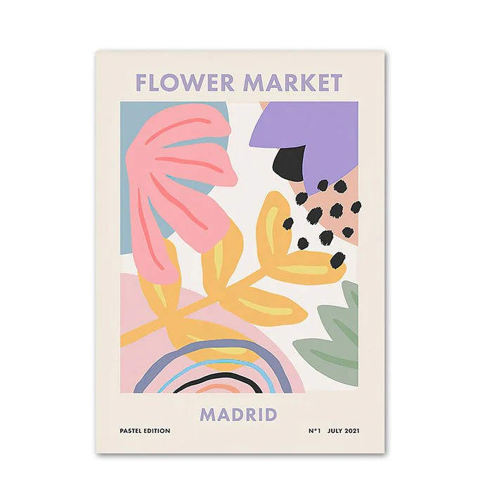 PASTEL EDITION FLOWER MARKET POSTERS | BOOGZEL HOME – Boogzel Home