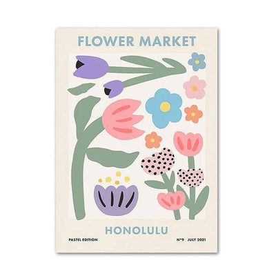 Pastel Edition Flower Market Posters