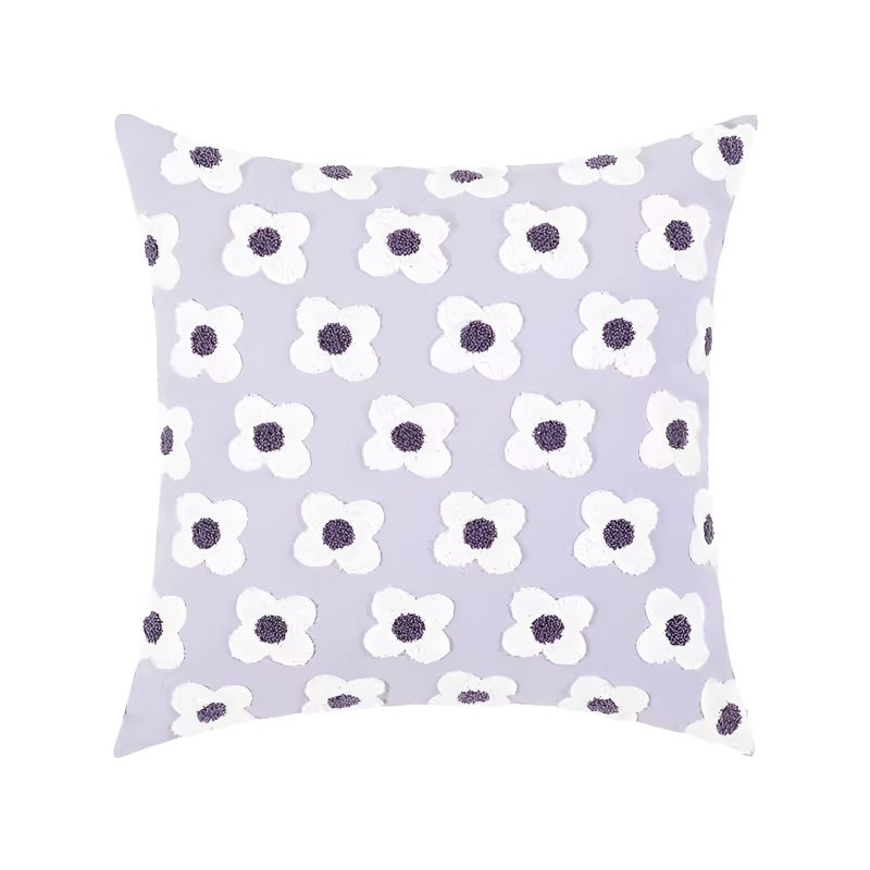 Chamomile Pattern Cushion Cover Purple