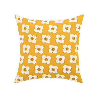 Chamomile Pattern Cushion Cover Yellow